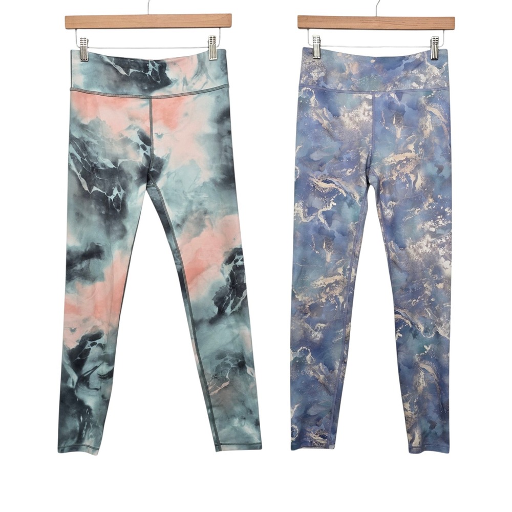 Athleta Girl Printed Chit Chat Tight High Rise Legging XXL 16 Blue Pink Teal 2pk